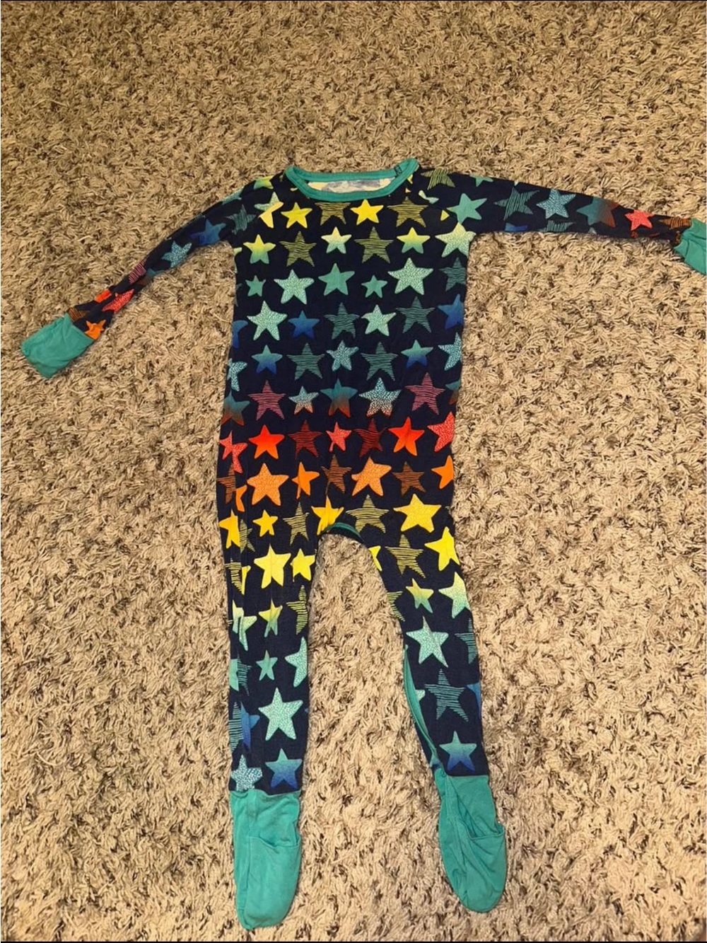 Little Sleepies Bamboo Crescent Zippy- Multicolor Stars